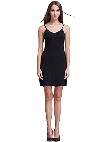 Image of Coreal Women's Modal Spaghetti Strap Slip Under Dress Stretchy Layering