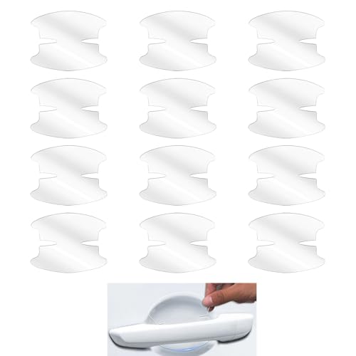 12 Piezas Protector Manija Coche Universal, Película Protectora Puerta Auto, Protectores Transparentes para Manijas, Lámina Protección Hueco de Pintura contra Arañazos, Adhesivos Manilla