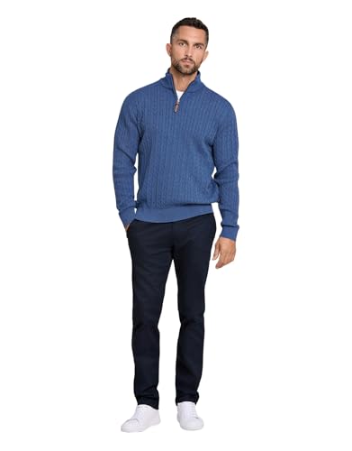 Pull col haut homme coton zippé résistant pour l'hiver