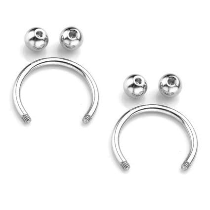 Stylish 16G Grade 23 Titanium CBR Circular Rings: Lip, Eyebrow, Tongue, Nipple, and More - Hypoallergenic Piercing Jewelry with 3mm Balls - 2PCS Set in 8mm/10mm Sizes