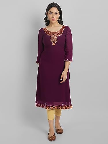 Image of Femvy Designer Georgette Embroidred Kurti for Women 82