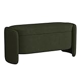 Moderne weiße Sitzbank mit gepolstertem Kissen, stilvolle Bettbank für Schlafzimmer, Eingangsbereich und Wohnzimmer, 80 cm, Fußbett-Möbellösung