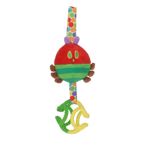 Image of Eric Carle Very Hungry Caterpillar Chime Toy with Silicone Gummi Ogobolli - Makes Sound When Shaken and Great for Teething - Hanging Loop for On The Go