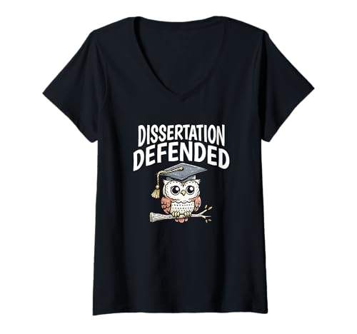 Femme Dissertation soutenue | Mémoire de doctorat, soutenance de thèse de doctorat T-Shirt avec Col en V