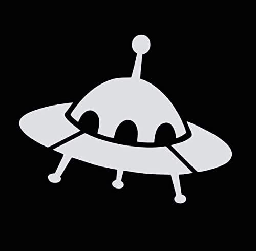 Image of UFO Alien Spaceship Eye - Catching for Car,Bumper, Laptop, Truck,Window,Sportbike, Snowboard,Scrapbook Vinyl Decal Sticker 5 inch White