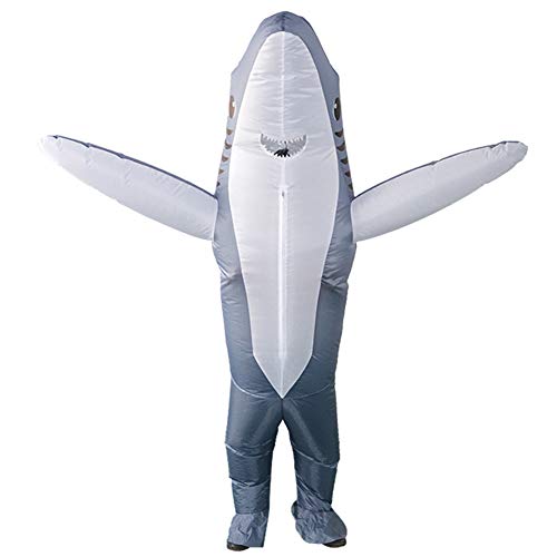 HJHIWE Disfraz inflable de tiburón divertido animal explota Halloween Jumpsuit, disfraz gordo Cosplay regalo para adulto, traje de disfraz unisex para disfraz, traje de baile de disfraces Cover