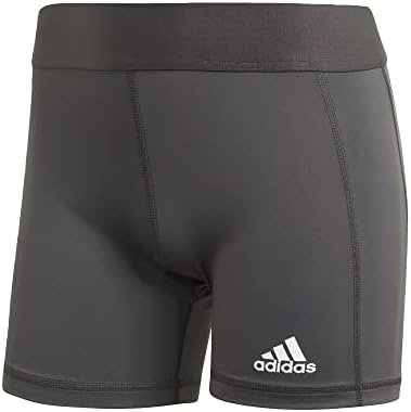 adidas Female Alphaskin Volleyball 4-Inch Short Tights,Team Dark Grey/White,M 5"