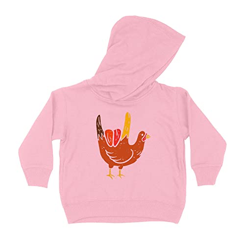 I Love You Turkey Kids Hoodie Sweatshirt Toddler 5T Light Pink