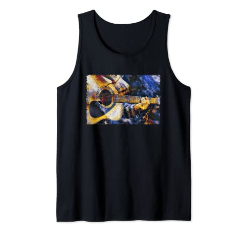 Chitarra Pittura Chitarrista Musica Musicista Arte Regalo Canotta
