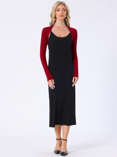Image of Allegra K Elegant Shrugs for Women Long Sleeve Open Front Bolero Shrug