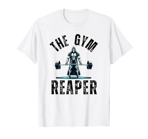 The Gym Reaper divertente Halloween allenamento triste mietitore stacco Maglietta