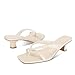 MICIFA Kitten Heel Sandals for Women Low Heels Flip Flop Fashion Strappy Mule Heels Rounded Open Toe Casual Slides Heeled Thong Sandals Women