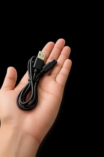 Image of model (XXQ01HM) Trimmer USB Charging Cable Compatible with Mi Beard Trimmer, Shaver & Grooming Devices | USB to 2-Pin Charger Cable | Fast & Safe Charging | Black | 1 Meter