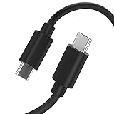 TALK WORKS USB C to USB C Cable 6ft Android Phone Charger Heavy Duty PD Type C Fast Charging Power Delivery Cord for Samsung Galaxy S21 / S20 / S10 / S9 / S8, For Apple MacBook, iPad Pro - Black