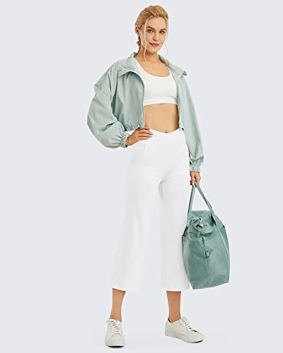 Image of G4Free Capri Pants for Women Wide Leg Yoga Dress Capris with Pockets Cross Loose Casual Work Crop Pants