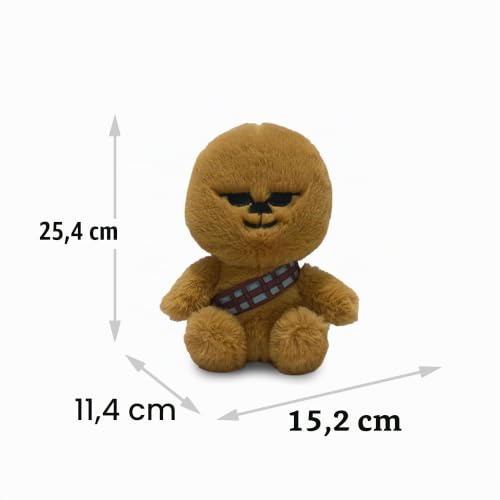 Buckle-Down Star Wars Quietschendes Plüsch-Hundespielzeug für große, mittelgroße und kleine Hunde, Chibi Chewbacca, sitzende Pose, 11,4 x 15,2 cm