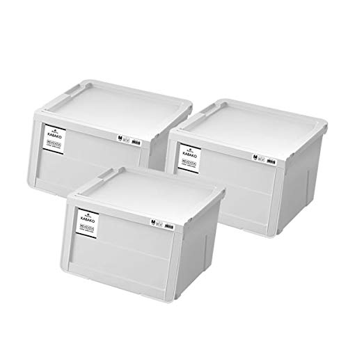 天馬 プロフィックス カバコ 収納ボックス (Mサイズ) ホワイト(W) 【まとめ買い3個セット】|カバコ 衣装ケース 収納ボックス 白 KABAKO 積み重ね フタ付き おもちゃ入れ 前開き 重ねる スタッキング モノ モノトーン