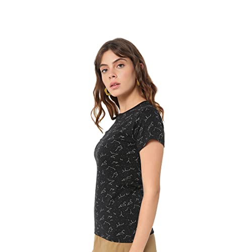 Image of Bewakoof Women Printed Half Sleeve Round Neck T-Shirt