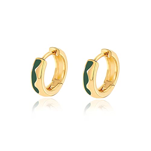 Enamel Hoop Earrings Evil Eye 18k Gold Plated Silver 9mm