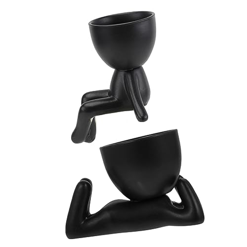 Pot à cactus céramique forme humaine durable et stable - 2