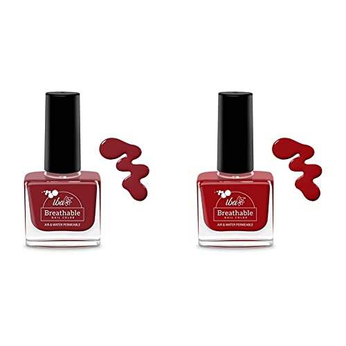 Iba Halal Care Breathable Nail Color, B08 Very Berry, 9ml and Iba Halal Care Breathable Nail Color, B10 Wedding Bells, 9ml