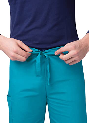 Sivvan Unisex Scrubs - Classic V-Neck Top & Drawstring Pants Scrub Set - S8400 - Teal Blue - L #TOP4