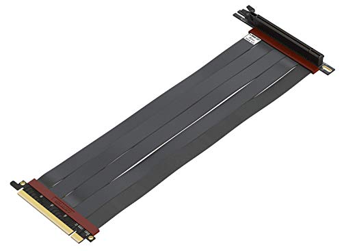 LINKUP - Ultra PCIe 4.0 X16 Riser Cable [RTX4090 RX6950XT x570 B550 Z690 Tested] Shielded High-Speed Vertical Mount Gaming PCI Express Gen4┃Universal 90 Degree Socket {30cm/11.8"} 3.0 Gen3 Compatible-