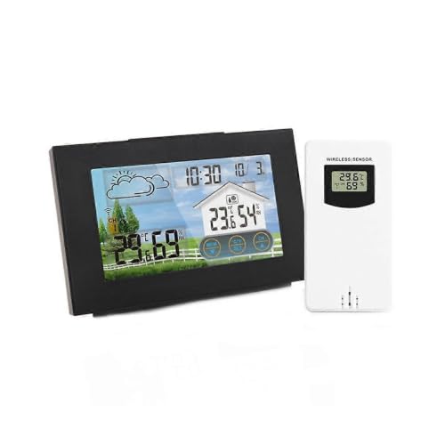 Thermomètre intérieur extérieur sans fil avec écran tactile pour prévisions météo