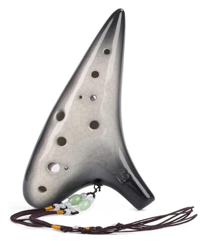 Ocarina céramique 12 trous avec cordon de taille moyenne pour adulte