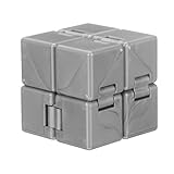 HEARTOOL Fidget Magic Cube Toys Mini Stress Release Finger Flip Cube Toy, ABS Stress Relieving & Handheld Fidget Magic Game in Box Perfect for Adults (Gray)