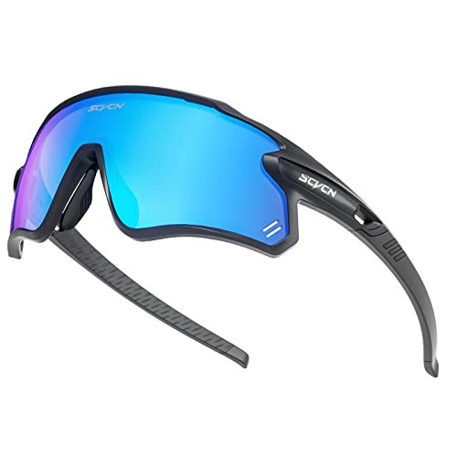 SCVCN Polarisées Lunettes de Cyclisme Vélo avec 3 Verres Interchangeables Cyclistes Hommes Femmes Course à pied Volleyball Tennis Conduite automobile Pêche Softball Alpinisme Golf Randonnée 27 Cover