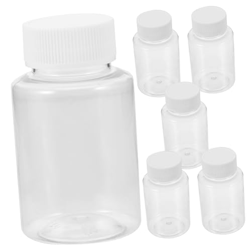 HEALEEP 6pcs Oil Sample Bottles 100ml Capacity Plastic Sampling Vials with Caps for Liquid Storage