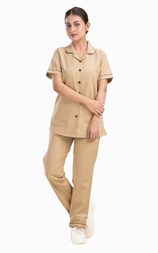 Image of Unisex Nurse Uniform With Normal Length Half Sleeves Top With 2 Pockets Regular Fit Pant Two Side Pockets - Ideals for Hospital Staff /Clinics /Nanny Uniforms |