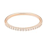 Amazon Essentials Rose 18K Gold Over Sterling Silver Cubic Zirconia Fashion Band Stackable Ring, Size 9 (previously Amazon Collection)