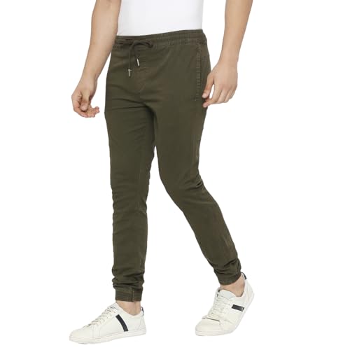 Image of Spykar Men's Slim Fit Mid Rise Trouser