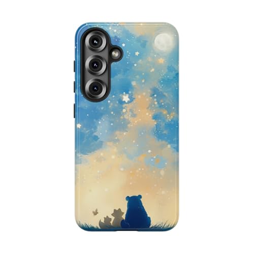 Coque Samsung S25 ours renards oiseaux un écrin de poésie sous le ciel étoilé