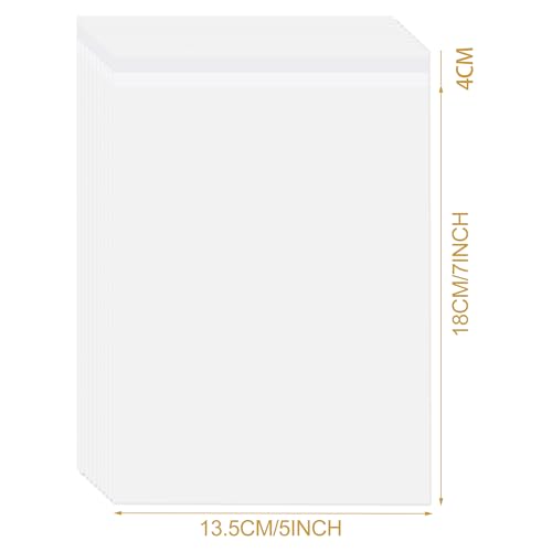 Image of 100 Pcs 5.3 inch x 7 inch Clear Cellophane Bags Self Seal Bags Food Safe OPP Cellophane Bags for Cookies, Cards, Envelopes, Photos (5 x 7)