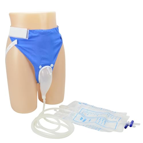 GEDRACKPMYN Urine Collection Bag for Men - Reusable, Portable, & Comfortable Urinary Drainage System with 2 Bags (1000ml & 2000ml) - Blue,Normal men