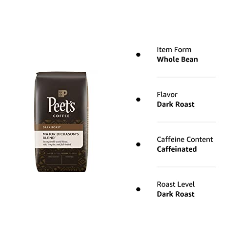 Peet's Coffee, Major Dickason's Blend, Dark Roast, Whole Bean 32Oz (2 Pack) #TOP5