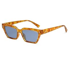 Yellow Tortoise Frame Blue Lens