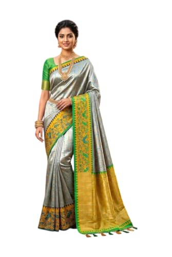 Image of VFCollections - POchampally Kalamkari Pattu Cotton SIlk Saree with Blouse Piece For Women