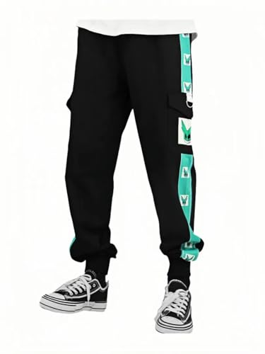 Men’s Midoriya Battle Suit Casual Cargo Pants Relaxed Fit Cargo Jogger with Pockets for Women