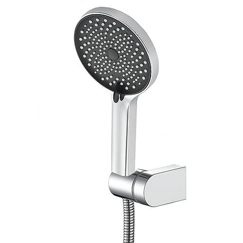 Pommeau de douche 3 jets haute pression avec flexible anti-torsion en inox