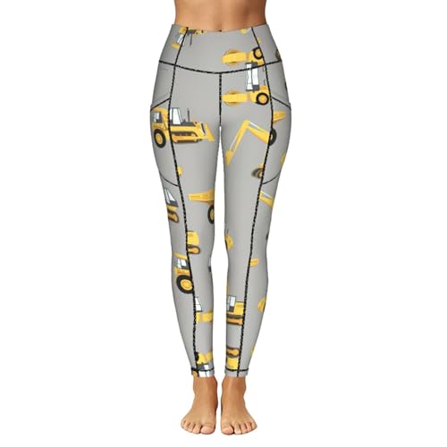 Leggings de gimnasio con bolsillos y estampado de camiones 2