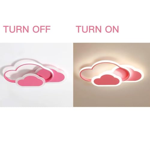 GUANSHAN 3D Ceiling Light Led Creative Clouds Intelligent Regulation Stepless Dimming Ceiling Lamp Lighting for Boys Girls Bedroom Kindergarten with Remote Control, 32W