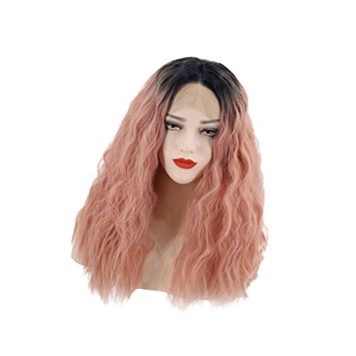 Lurrose Peruca de cabelo encaracolado muito longo Acessórios para cabelo elegante Capa de peruca req