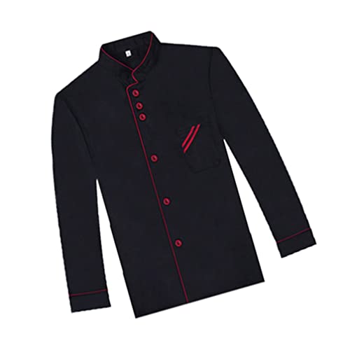 Cabilock Men's Long Sleeve Black Catering Jacket Restaurant Supplies Unisex Design Random Color