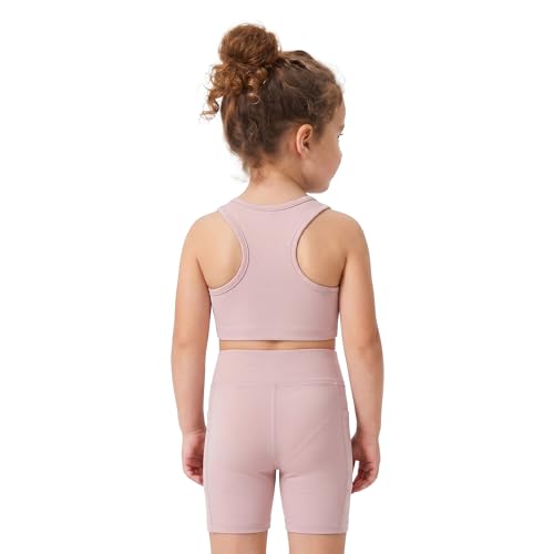 Image of Chichoo Girl's 2 Piece Athletic Outfits Workout Sets Sleeveless Crop Tank Tops and Bike Shorts Gymnastic Yoga Summer Kid 2-6Y