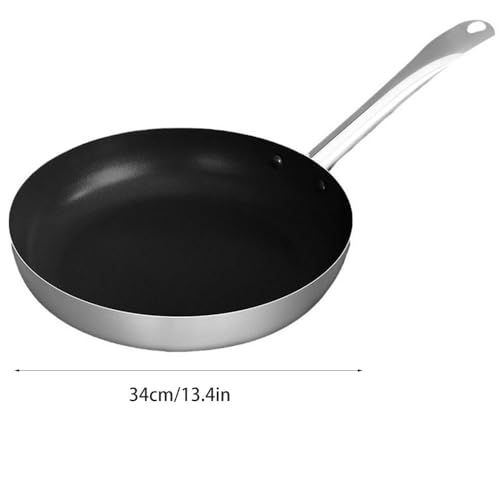 Wok de acero inoxidable 11.8 pulg con mango ergonómico miniatura 7
