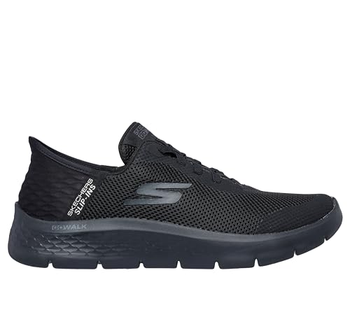 Skechers Men's Go Walk Flex Hands Up Hands Free Slip-Ins Sneaker, Black/Black, 11